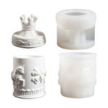Moules à bougies en Silicone carrousel cheval, conteneur de-1