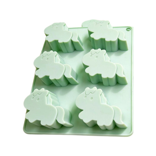 Moule en Silicone de plateau à glace de cheval de 6-Vert clair