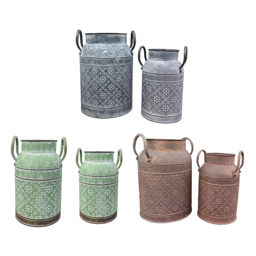 Vases à pichet décoratifs en métal-Taille de couleur rouille 1