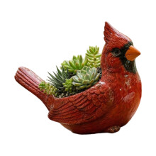 Unique Red Bird Shape Flower Pot For Small Plant And Home