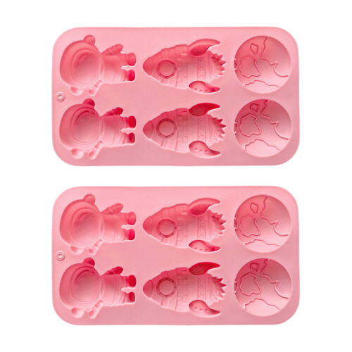 2er-Pack leicht zu lösende Silikon-Cupcake-Tabletts mit lustigem