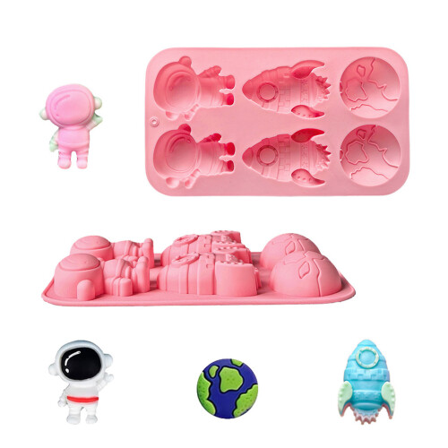 2er-Pack leicht zu lösende Silikon-Cupcake-Tabletts mit lustigem 1