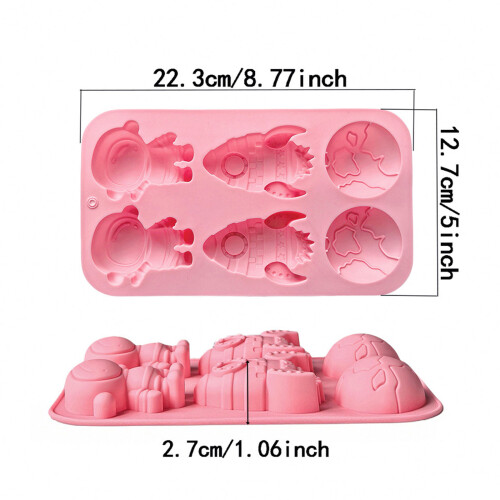 2er-Pack leicht zu lösende Silikon-Cupcake-Tabletts mit lustigem 2