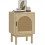 Homcom HOMCOM Boho Bedside Table with Rattan Door and Adjustable Shelf, Natural 2