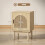 Homcom HOMCOM Boho Bedside Table with Rattan Door and Adjustable Shelf, Natural 3