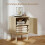 Homcom HOMCOM Boho Bedside Table with Rattan Door and Adjustable Shelf, Natural 4