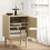 Homcom HOMCOM Boho Bedside Table with Rattan Door and Adjustable Shelf, Natural 6