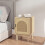 Homcom HOMCOM Boho Bedside Table with Rattan Door and Adjustable Shelf, Natural 8