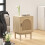 Homcom HOMCOM Boho Bedside Table with Rattan Door and Adjustable Shelf, Natural 9