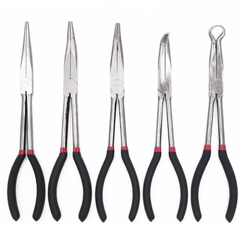 Extra Long Nose Pliers O-Shape Bent Tip 11 Inch