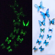 Christmas Stickers Luminous Butterfly Design 12pcs