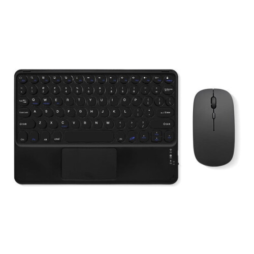Teclado Bluetooth portátil con panel táctil, recargable,