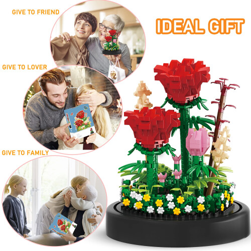 Kit de construcție Buchet de Trandafiri – Jucărie DIY cu 596 de piese 1