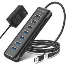 7-poorts USB-hub – 10 Gbps USB-A/C 3.2 & USB 3.0