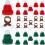 Ensemble de bonnets et écharpes miniatures tricotés pour poupées de Noël 1