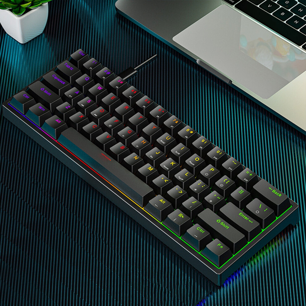 61-Key Gaming Keyboard With Mechanical Feel, Rgb Backlight, 9450273216577