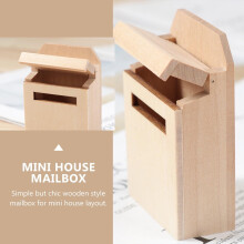Ensemble de 3 mini boîtes aux lettres décoratives en bois, kaki