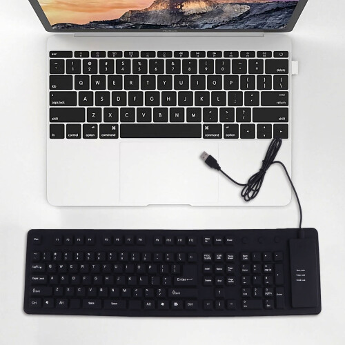 Teclado con cable lavable de silicona OUNONA