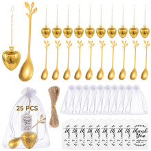 25-Piece Wedding Tea Favour Set with Heart Infusers