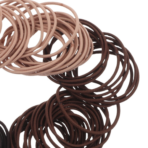 OUNONA Elastici per capelli piccoli per bambini – 100 pezzi, marrone chiaro 2