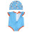 Conjunto de roupa para boneca - Macacão azul com estampa de gatinho para tamanhos de 14 a 16 polegadas. 4