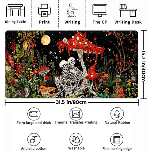 Ποντίκι Gaming με σκελετό μανιταριού Tarot XL31.5x15.8in 1