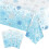 Farmhouse Christmas Tablecloth Blue Snowflake 1pc 5