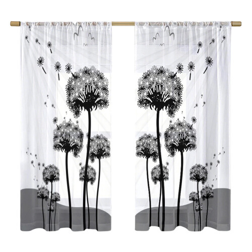 Decorative Leaf Pattern Window Scarf Soft-Flower 3 130x160cm