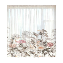Dekorativer Fensterschal mit Blattmuster,-Blumen 8 132x160cm
