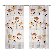 Elegant Floral Window Sheer With Rod Pocket-flower 4 130x160cm