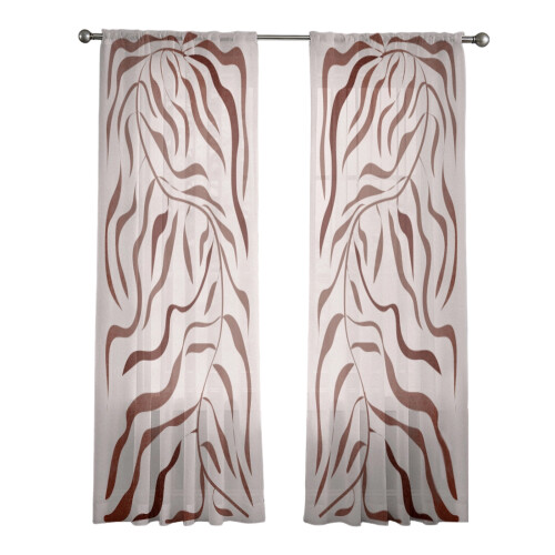 3D Print Leaf Pattern Window Curtain Privacy-Flower 6 130x213cm