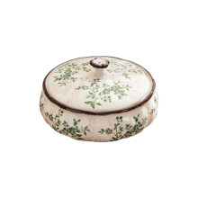 Ceramic Floral Print House Furnishings-dried fruit box