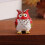 Owl Shape Jewelry Case Diamonds Pattern Alloy-blue and white 6