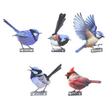 5 Stück kunstvolle Vogelformen aus Eisen, ideal für den Garten