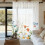 Leaf Pattern Window Curtain Polyester Sheer-Flowers 6 132x160cm 2