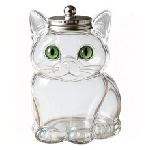 Support élégant de collations pour chats en verre pour stocker