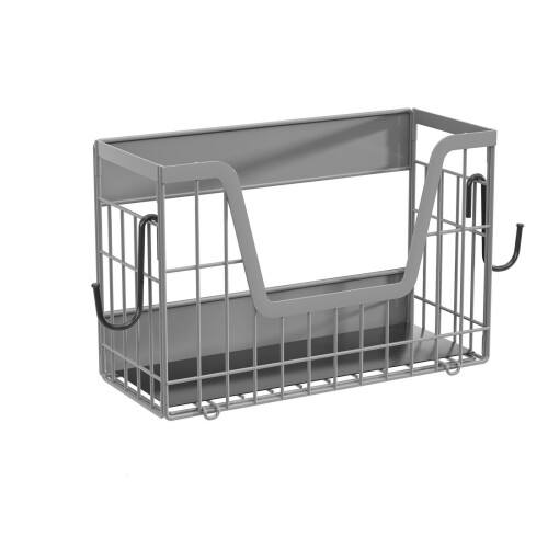 Sturdy Magnetic Refrigerator Rack With Large Wire Baskets-Gray 1
