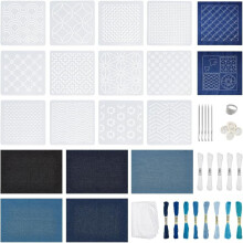 Pack Of 45 Japanese Sashiko Embroidery Set With Cotton Thread