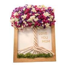 Muttertagsgeschenk Holz-Fotorahmen mit DIY-Blumenarrangement,-B