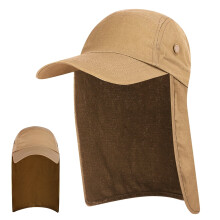 Men's Cotton Sun Cap with Neck Flap UPF 50+