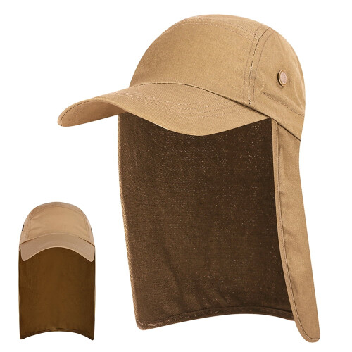 Men's Cotton Sun Cap with Neck Flap UPF 50+