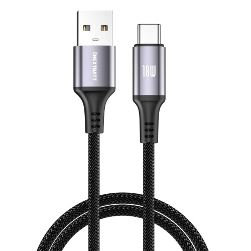 NEXTBATT USB-A - USB-C -kaapeli 18W, 2m - musta
