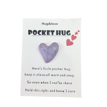 Resin Floral Heart Pocket Hug Card – 1pc