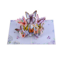 3D Pop-Up Butterfly Bouquet Greeting Card 1 piece