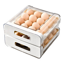 Eggs Organizer Drawer for Fridge,Clear Eggs Organizer-White
