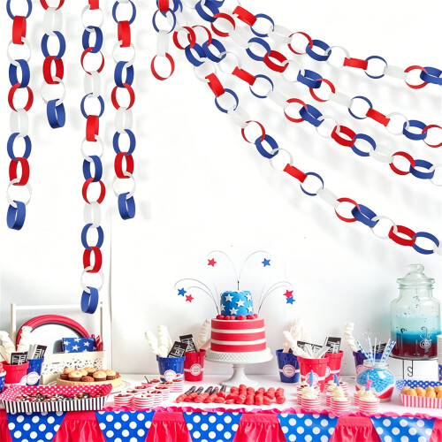 600 Sheets Independence Day Party Paper Chain Hanging 1
