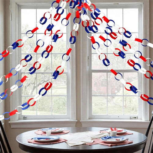600 Sheets Independence Day Party Paper Chain Hanging 2