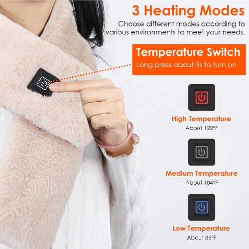 Heated Scarf Unisex USB Powered with 3 Heat Settings 2