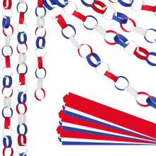 600 Sheets Patriotic Paper Chains Ornament for Classroom