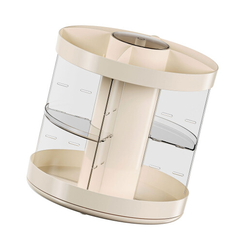 Boîte de rangement de maquillage virevoltante blanche avec